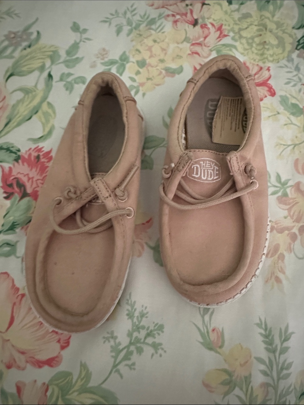 Hey Dude Kids Blush Canvas Moccasins